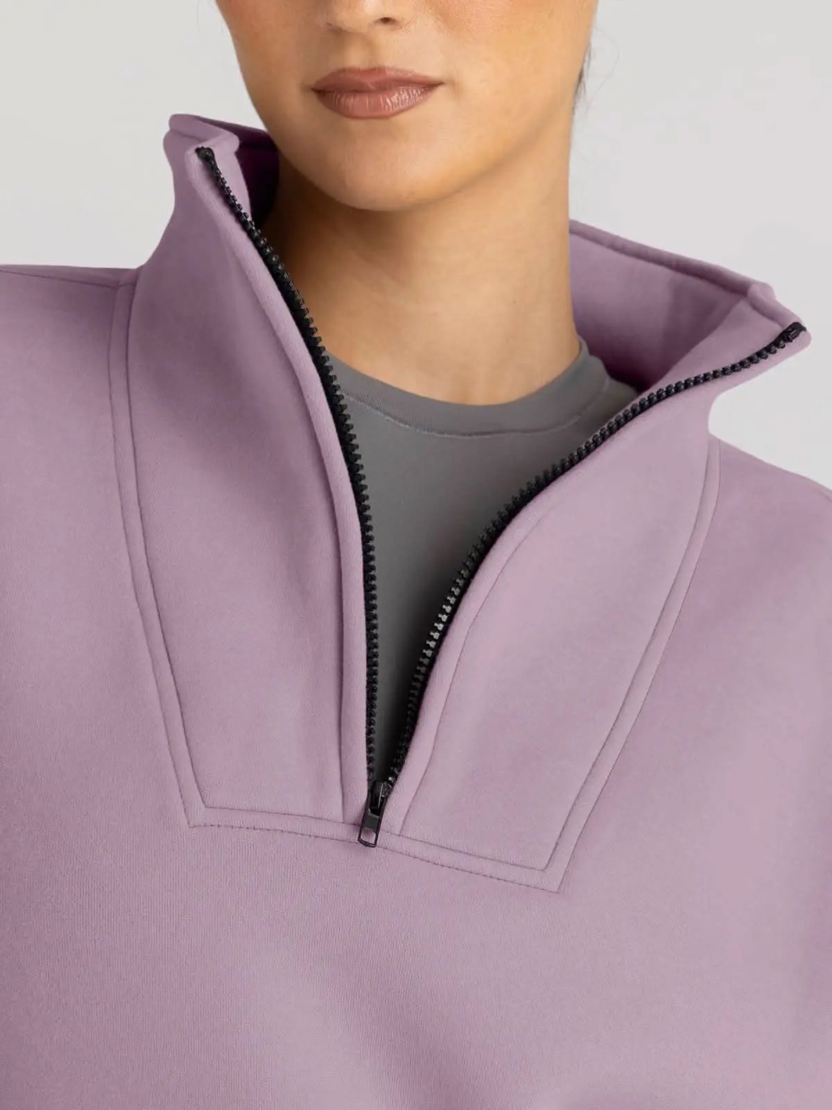 Trendy Queen Sweatshirts Half Zip Pullover Quarter Zip Oversized Hoodies Sweaters Comfy Fall Outfits 2024 Y2K Winter Clothes - Love Salve